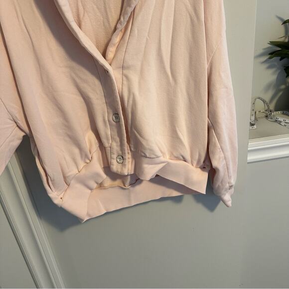 Xirena Light Pink Shawl Cotton Soft Cardigan Sweater Sweatshirt Small - Picture 10 of 14